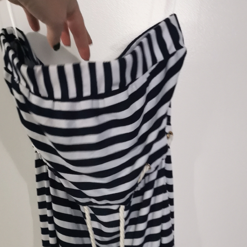 Saint Tropez West Strapless Black and White Dress